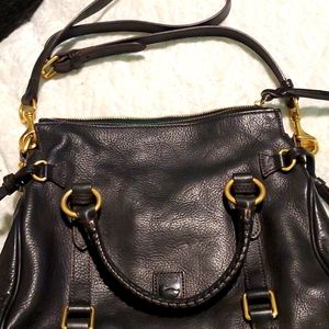 New Dooney bourke Florentine Leather Tasseled Satchel Bag